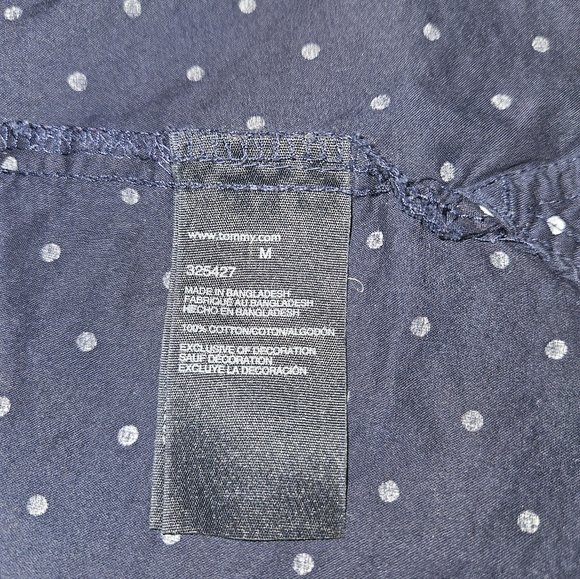 Tommy Hilfiger Dark Blue Shirt with White Dots - Picture 4 of 4